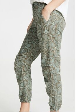 Sundry Python Zip Joggers Snakeskin Print